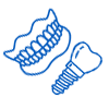 Denture and implant icons